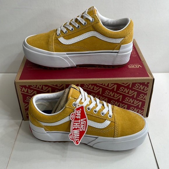 mustard yellow platform vans